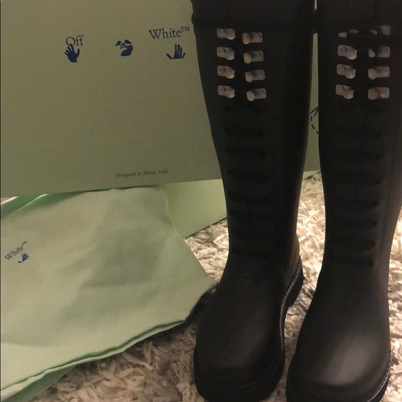 Off White Size 7 “For Riding” Rain Boots - Picture 4 of 4